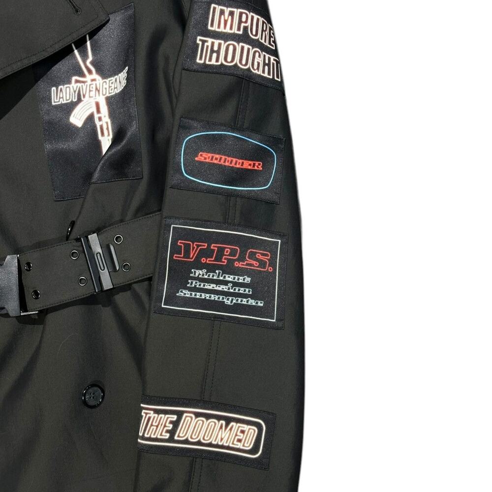 Utility belt patch trench coat - Picture 3 of 7